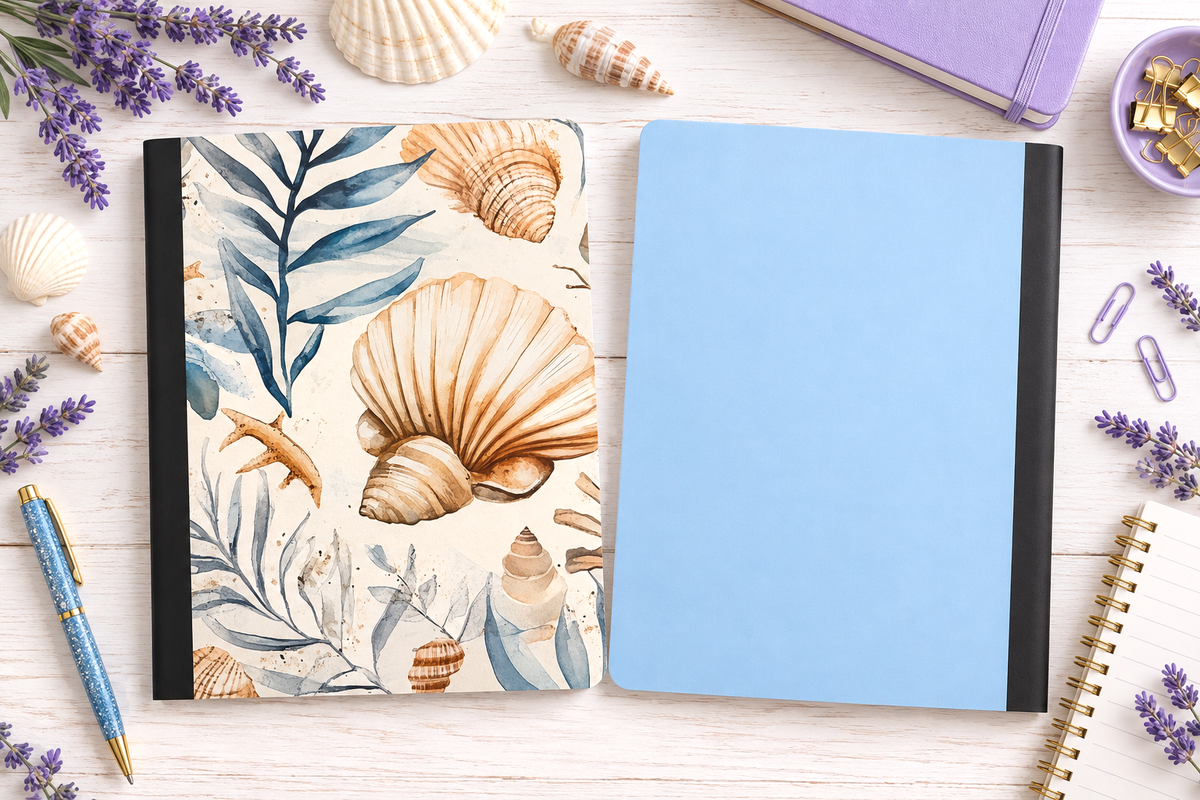Decorative Vinyl Covered Composition Notebook SEASHELL
