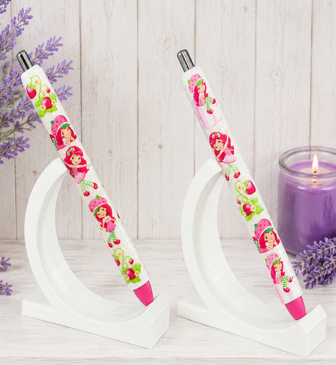 Handmade Strawberry Shortcake glitter pen with free refill