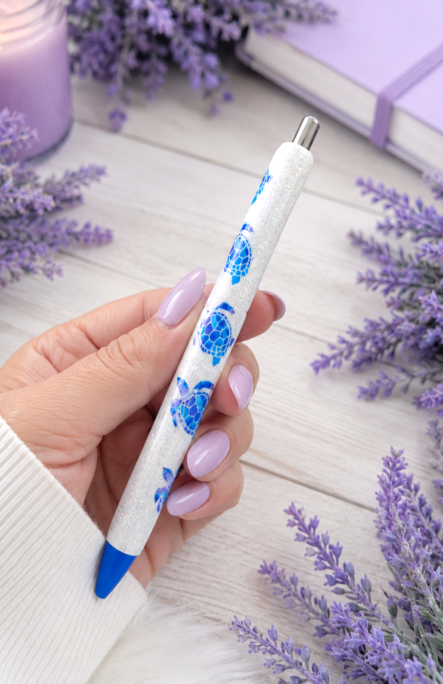 Handmade Sea Turtles glitter pen with free refill 4
