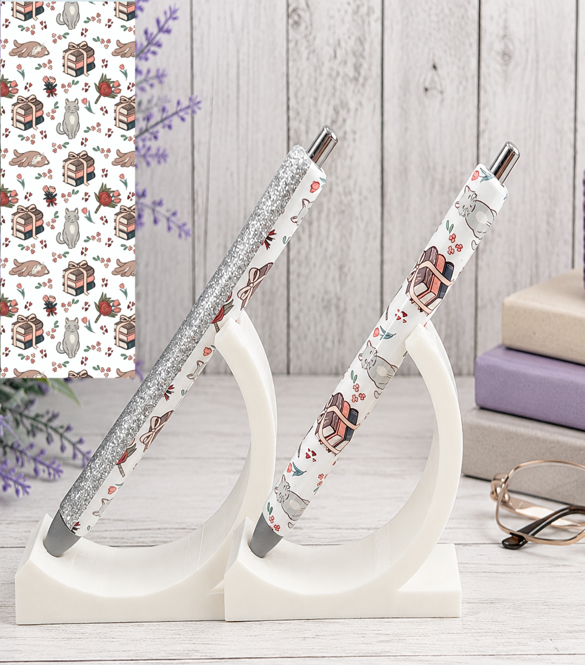Handmade Book Lover Pen  glitter pen with free refill 4