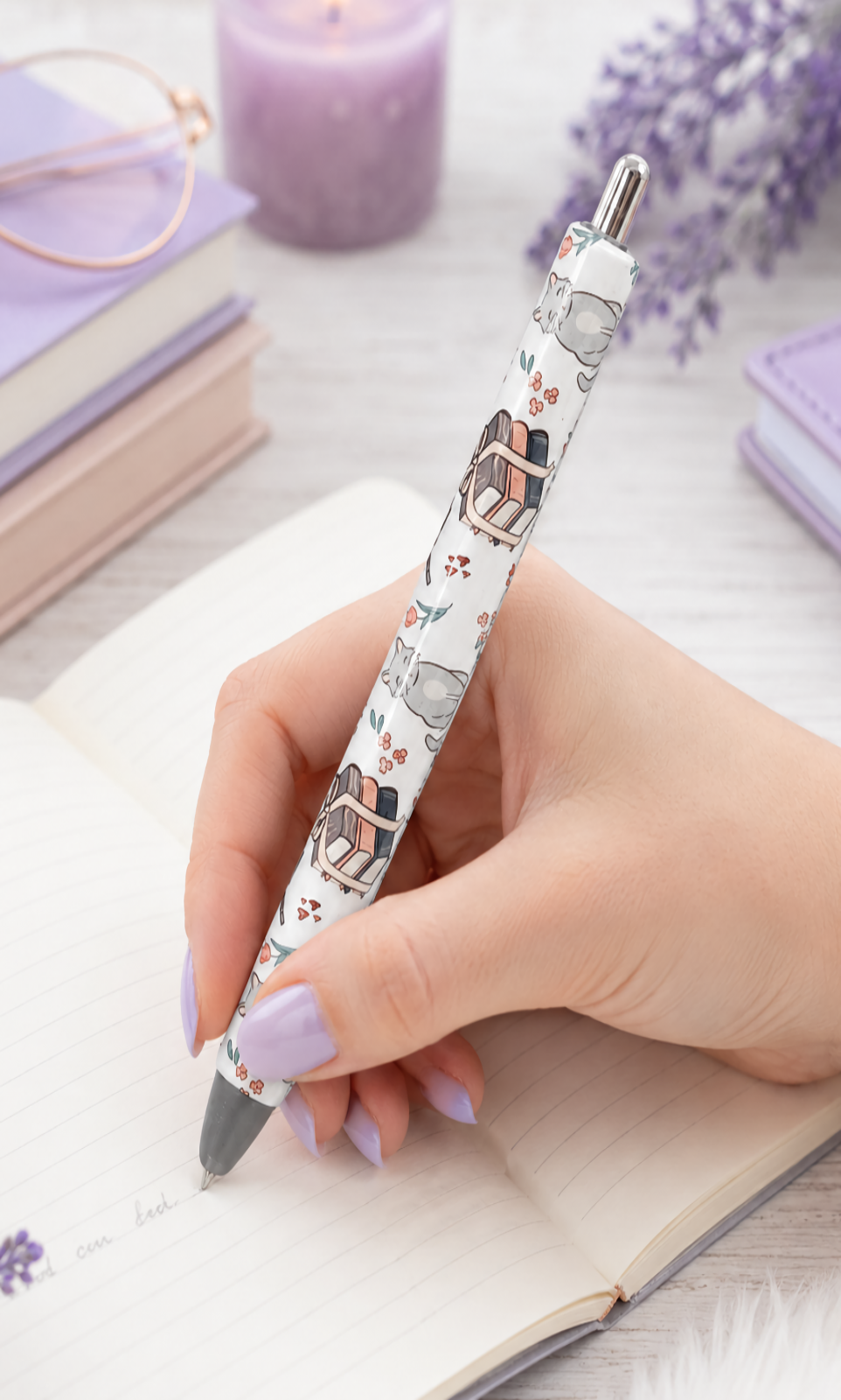 Handmade Book Lover Pen  glitter pen with free refill 4