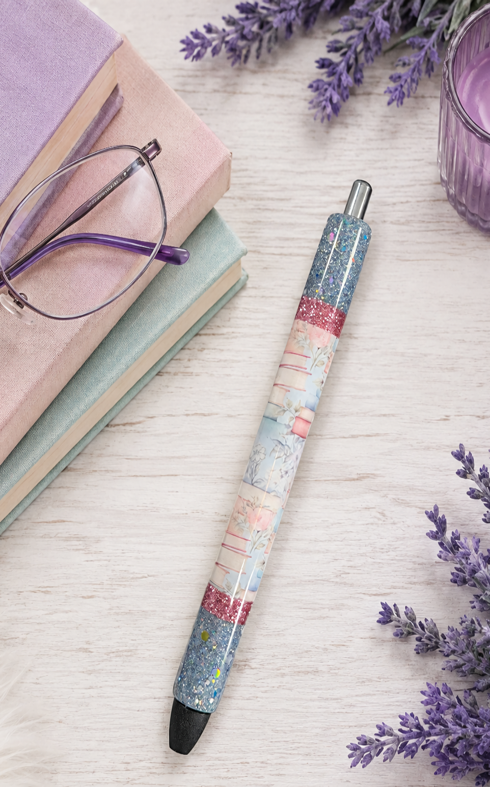 Handmade Book Lover Pen  glitter pen with free refill 5