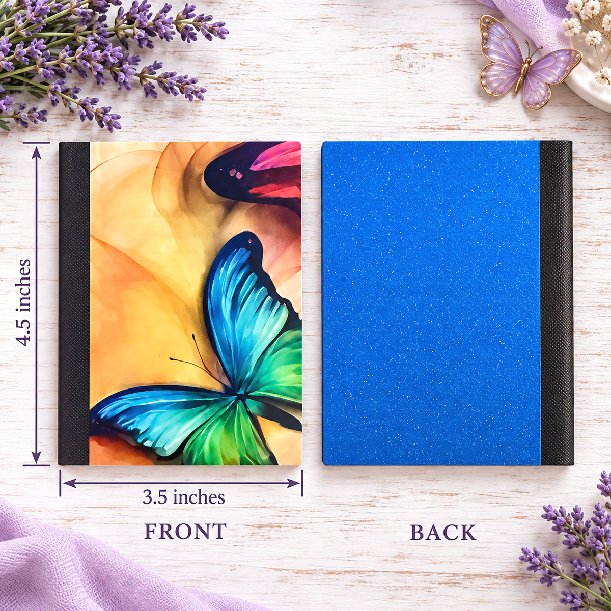 Decorative Vinyl Covered MINIATURE Composition Notebook Butterfly