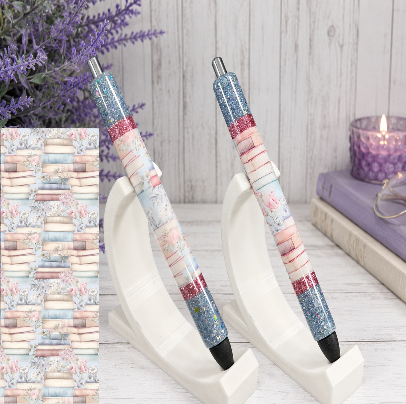 Handmade Book Lover Pen  glitter pen with free refill 5