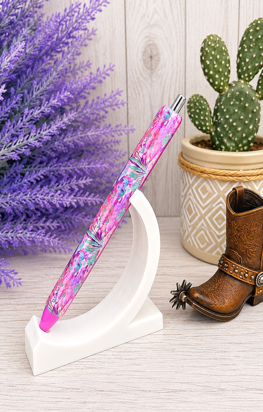 Handmade Vibrant Desert Scene glitter pen with free refill
