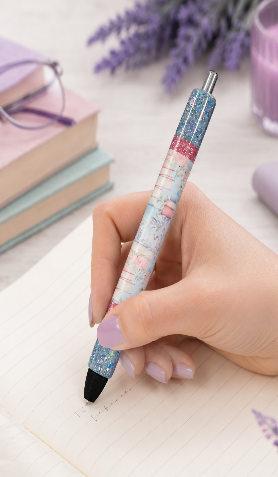 Handmade Book Lover Pen  glitter pen with free refill 5