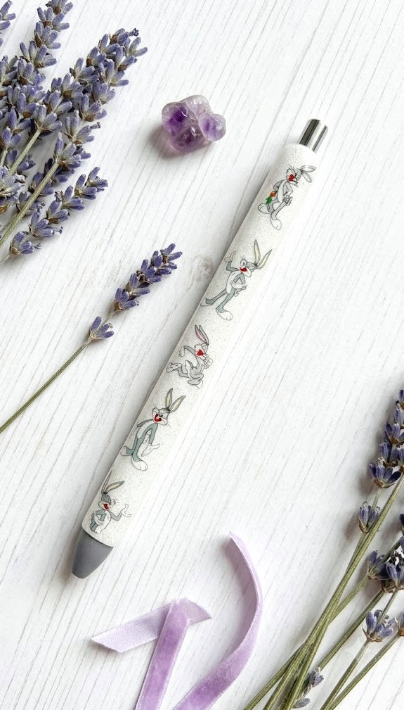 Handmade Bugs Bunny glitter pen with free refill