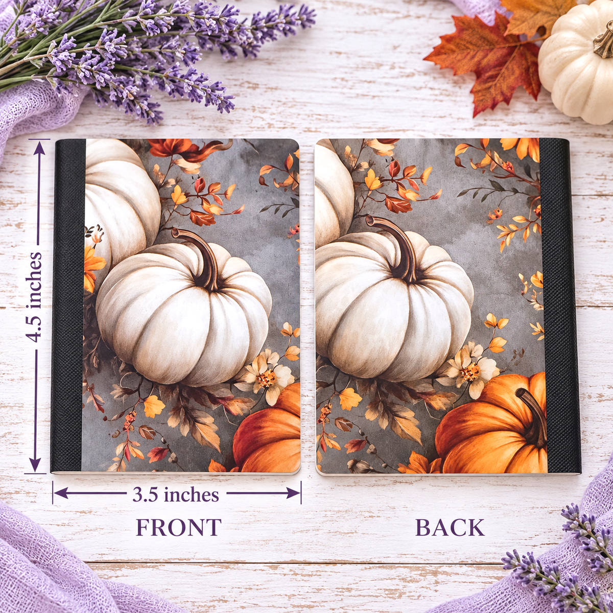 Decorative Vinyl Covered MINIATURE Composition Notebook Pumpkins