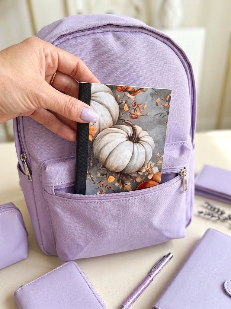 Decorative Vinyl Covered MINIATURE Composition Notebook Pumpkins