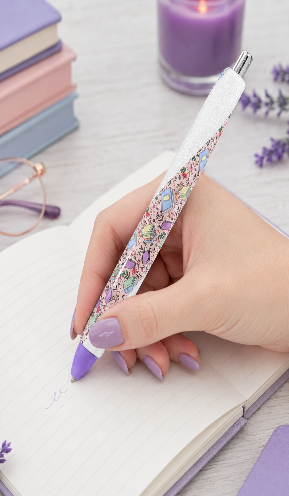 Handmade Book Lover Pen  glitter pen with free refill 6