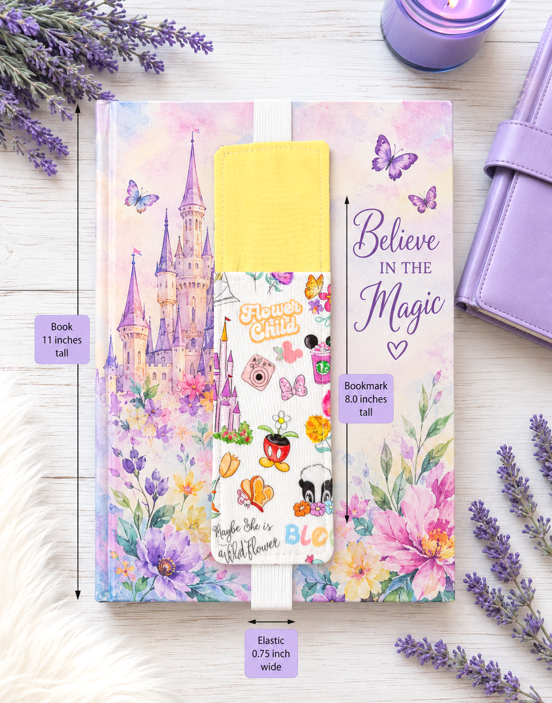 Handsewn Mickey Garden Fabric Bookmark with Accessory Pocket 2