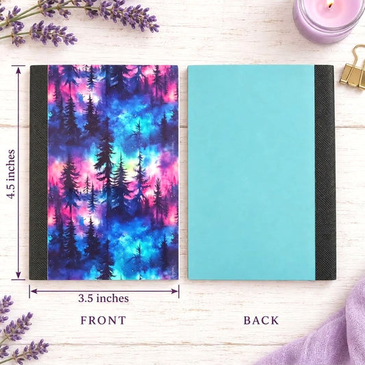 Decorative Vinyl Covered MINIATURE Composition Notebook Northern Lights