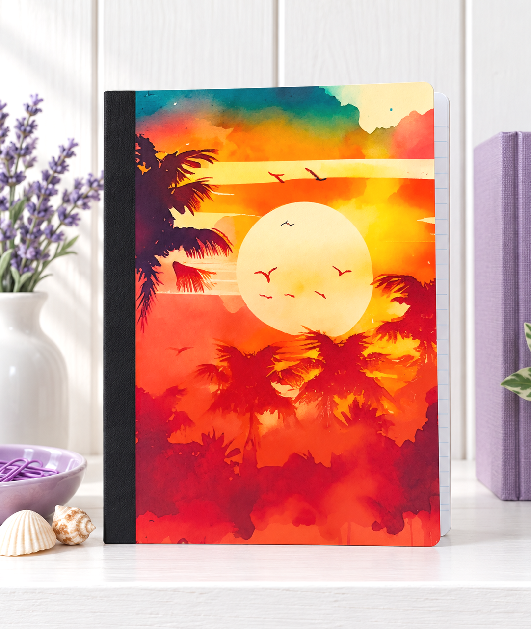 Decorative Vinyl Covered Composition Notebook Sunset