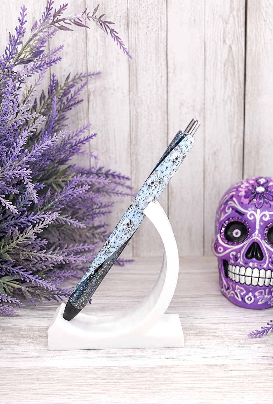 Handmade Blue Sugar Skulls  Washi Tape glitter pen with free refills