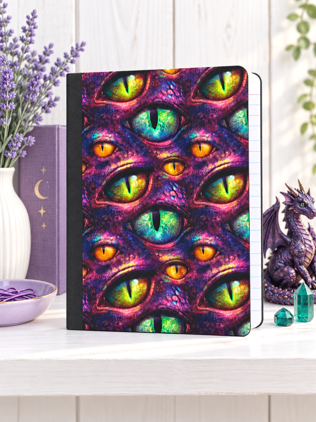 Decorative Vinyl Covered Composition Notebook Dragon Eyes