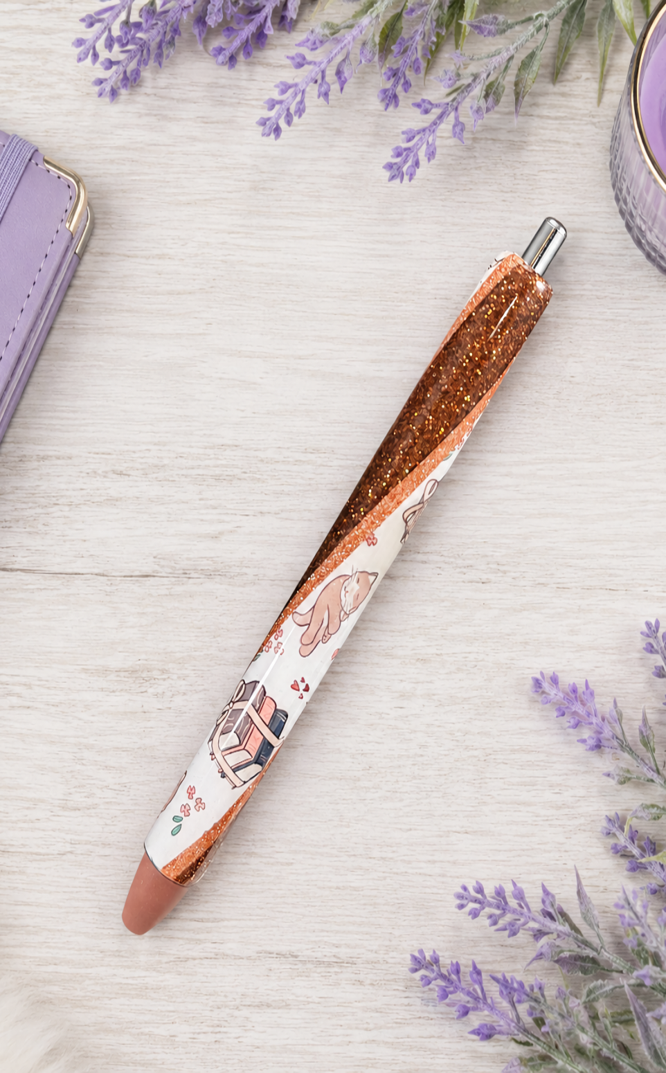 Handmade Book Lover Pen  glitter pen with free refill 8