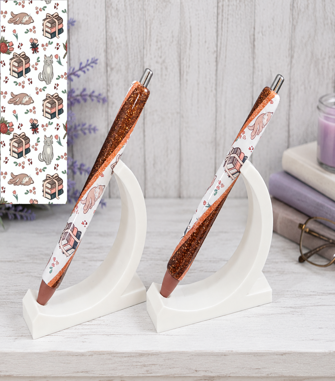 Handmade Book Lover Pen  glitter pen with free refill 8