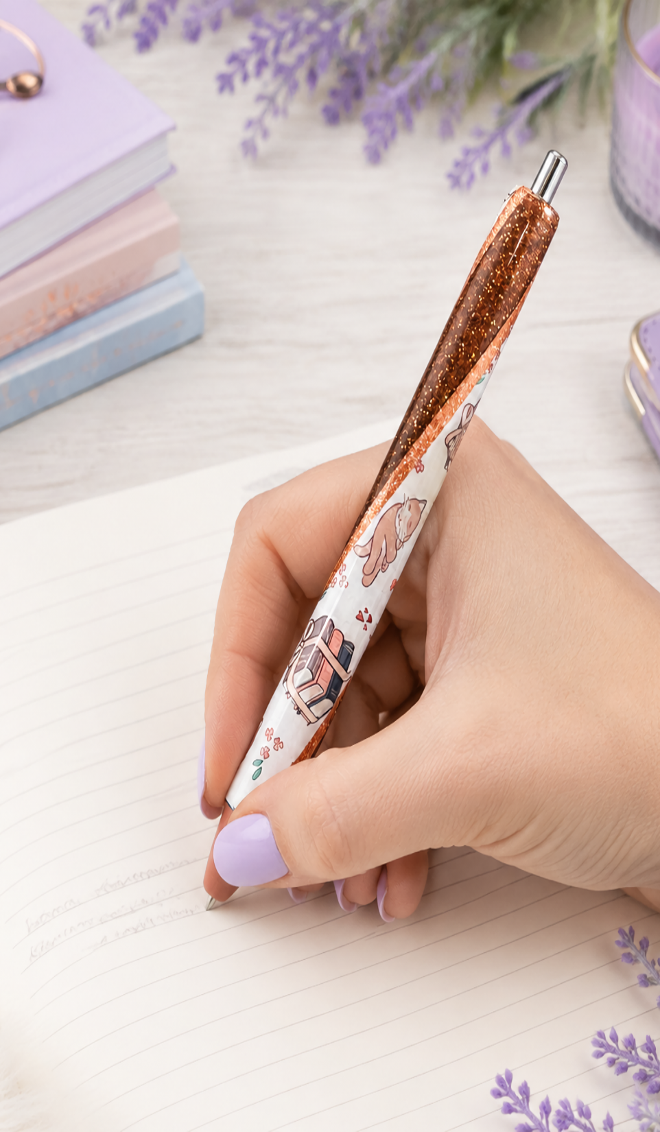 Handmade Book Lover Pen  glitter pen with free refill 8