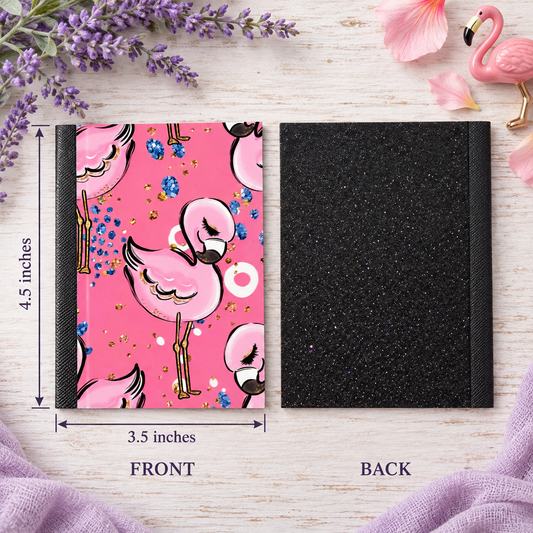 Decorative Vinyl Covered MINIATURE Composition Notebook Flamingos