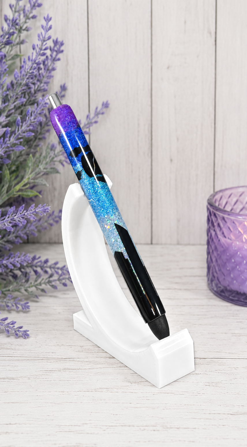 Handmade Cityscape Thunderstorm glitter pen with free refill 1