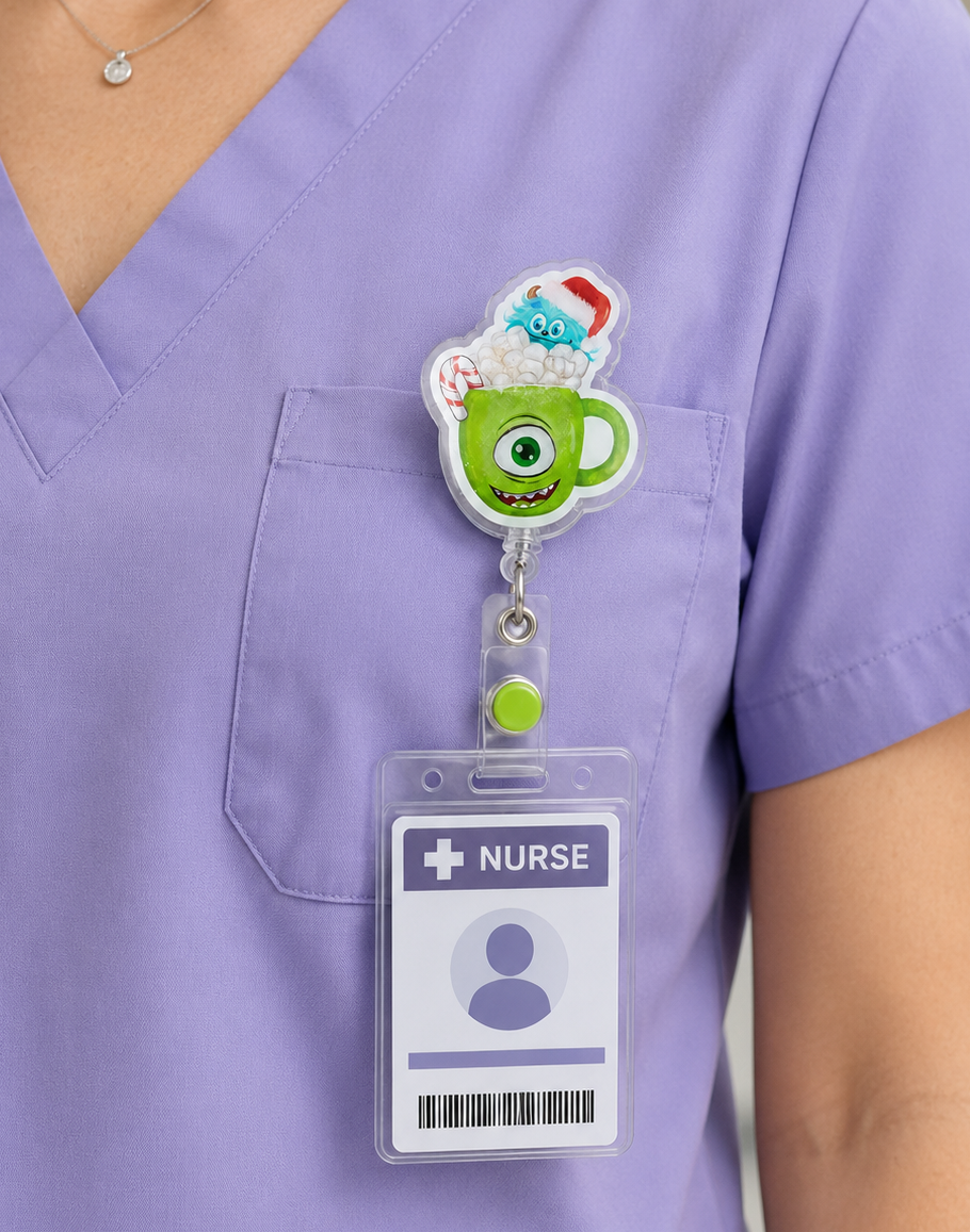 Handmade Christmas Monster Inc Badge Reel