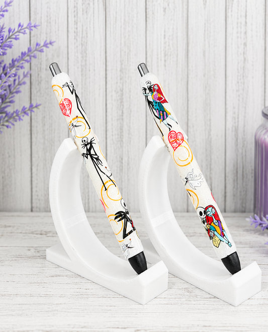 Handmade Jack Skellington glitter pen with free refill