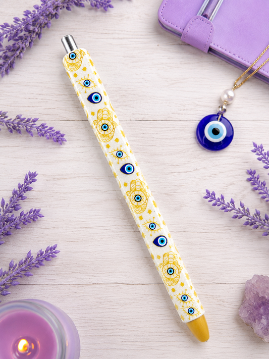 Handmade Evil Eye glitter pen with free refill