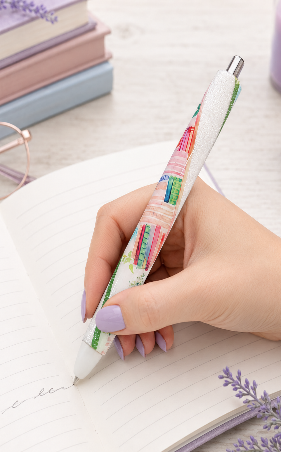 Handmade Book Lover Pen  glitter pen with free refill 9