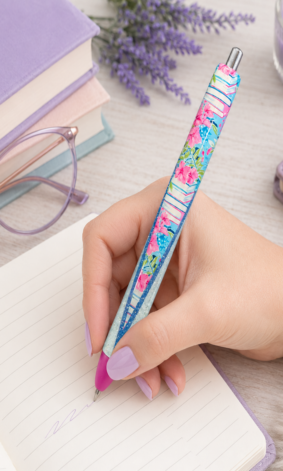 Handmade Book Lover Pen  glitter pen with free refill 10
