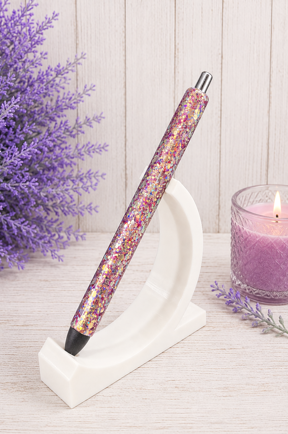 Handmade Maroon and Gold  Mix chunky glitter pen with free refill