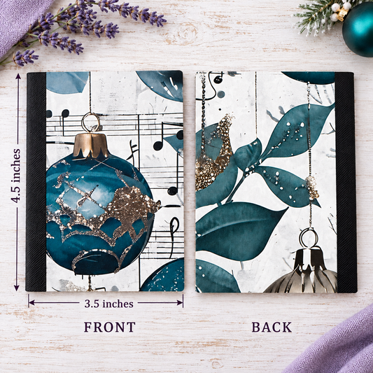 Decorative Vinyl Covered MINIATURE Composition Notebook Ornaments and Music