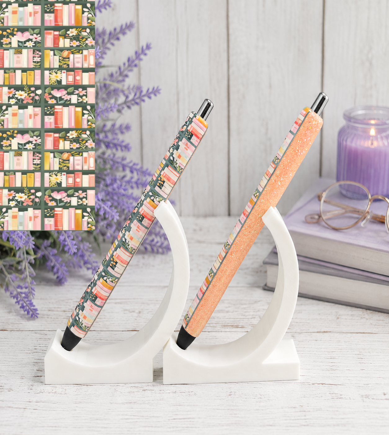 Handmade Book Lover Pen  glitter pen with free refill 12