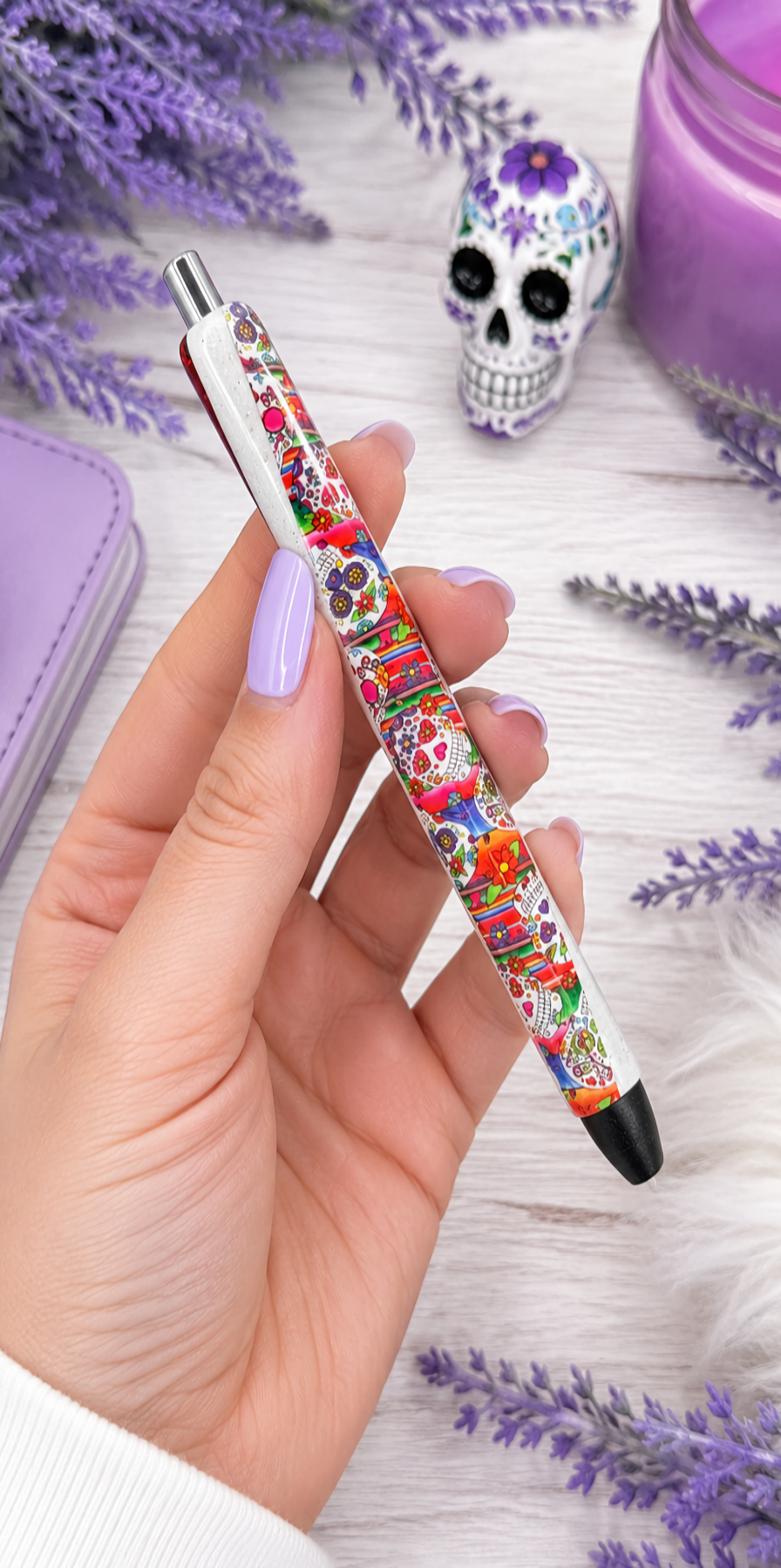 Handmade Sugar Skulls glitter pen with free refill 4