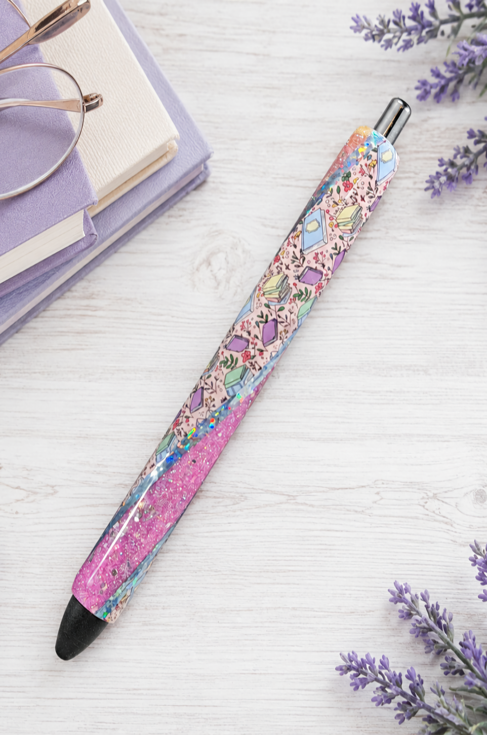 Handmade Book Lover Pen  glitter pen with free refill 13