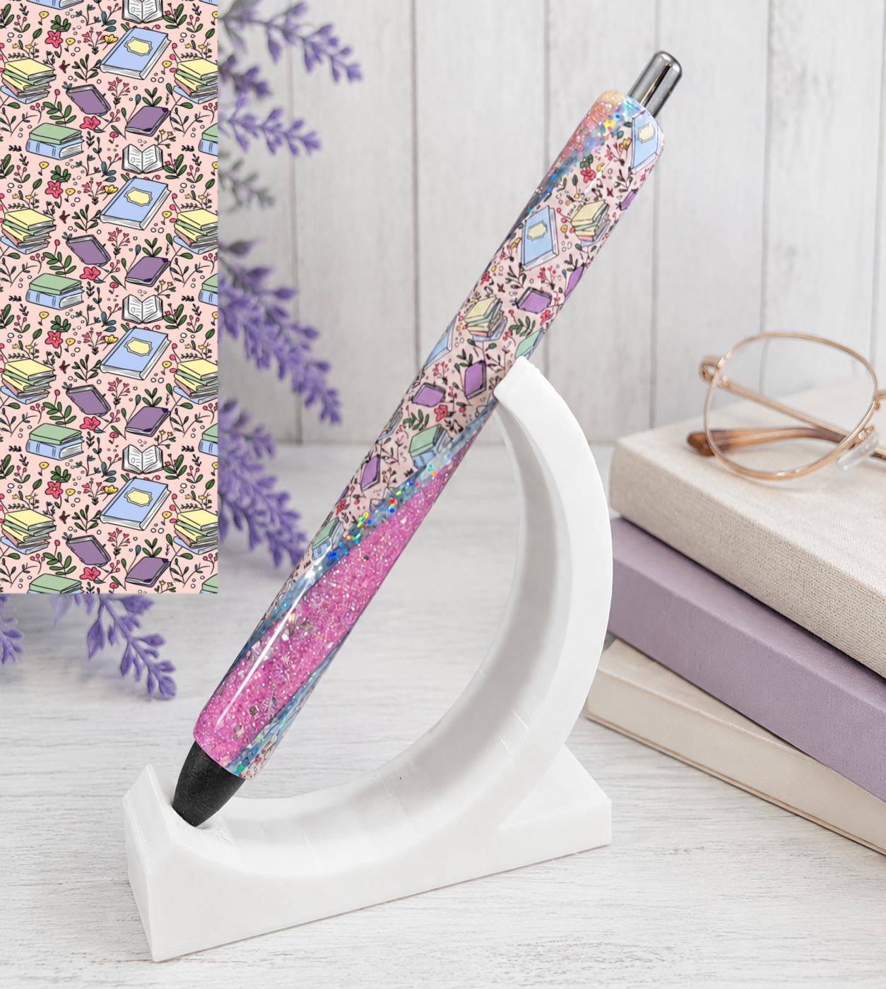 Handmade Book Lover Pen  glitter pen with free refill 13