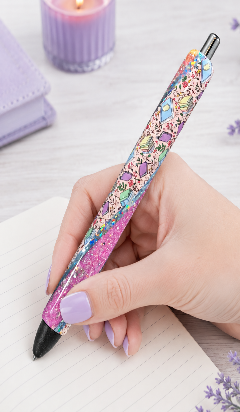 Handmade Book Lover Pen  glitter pen with free refill 13