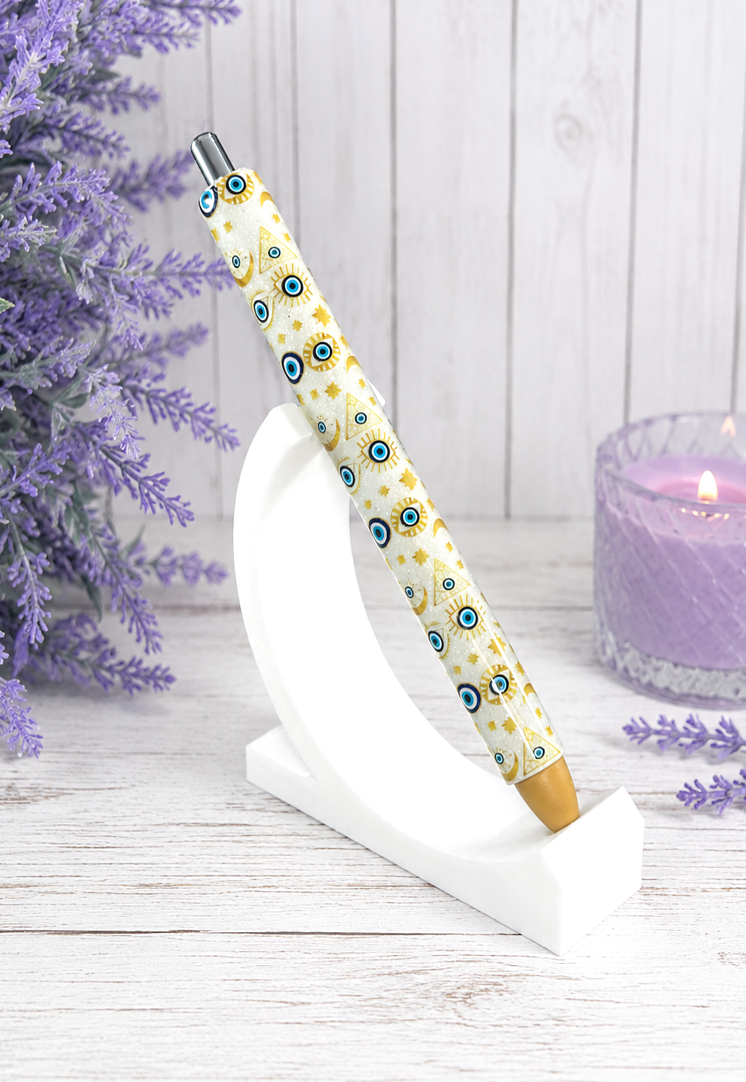 Handmade Evil Eye glitter pen with free refill