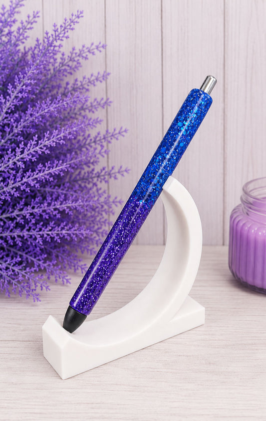 Handmade Blue and Purple ombre glitter pen with free refill