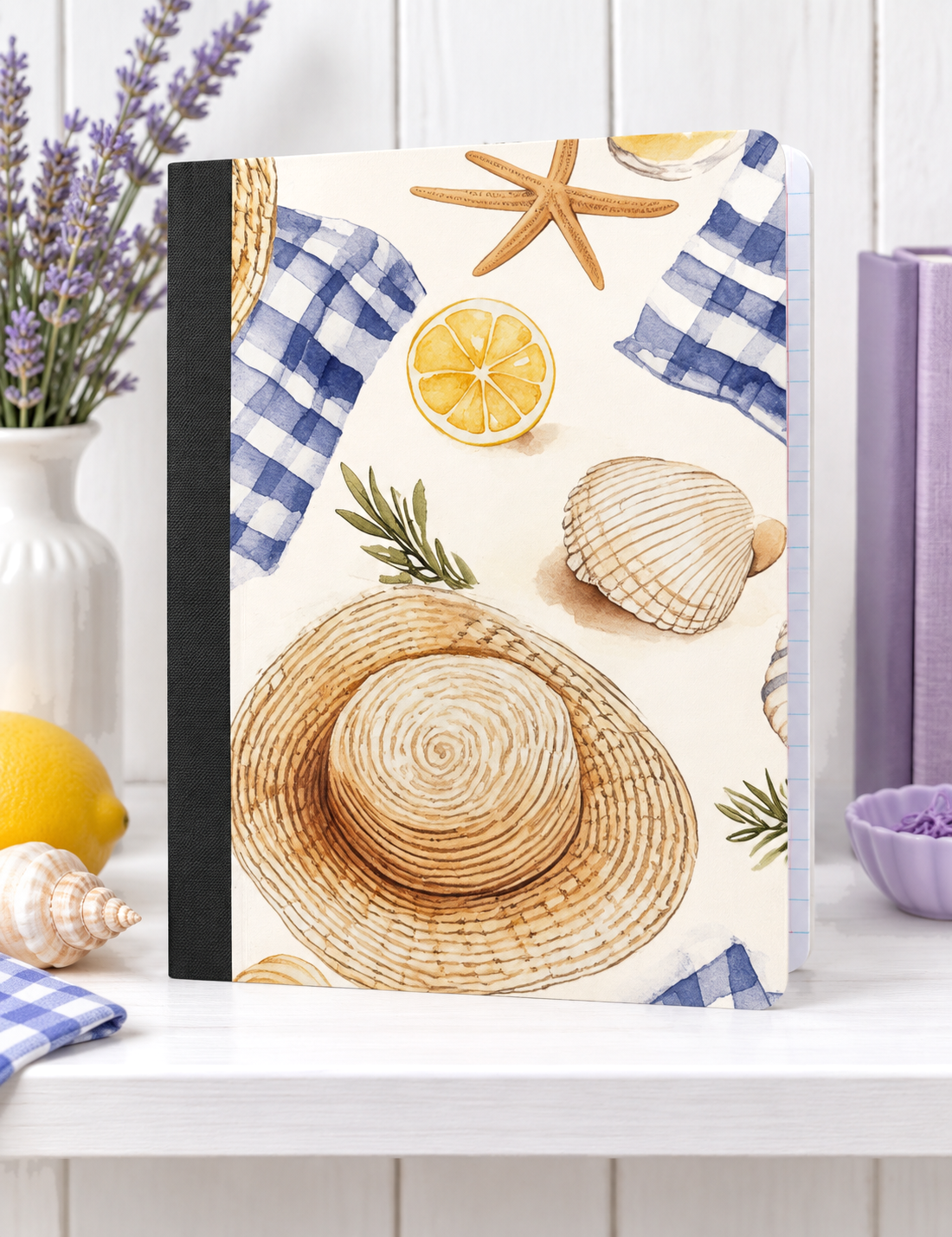 Decorative Vinyl Covered Composition Notebook Beach Picnic