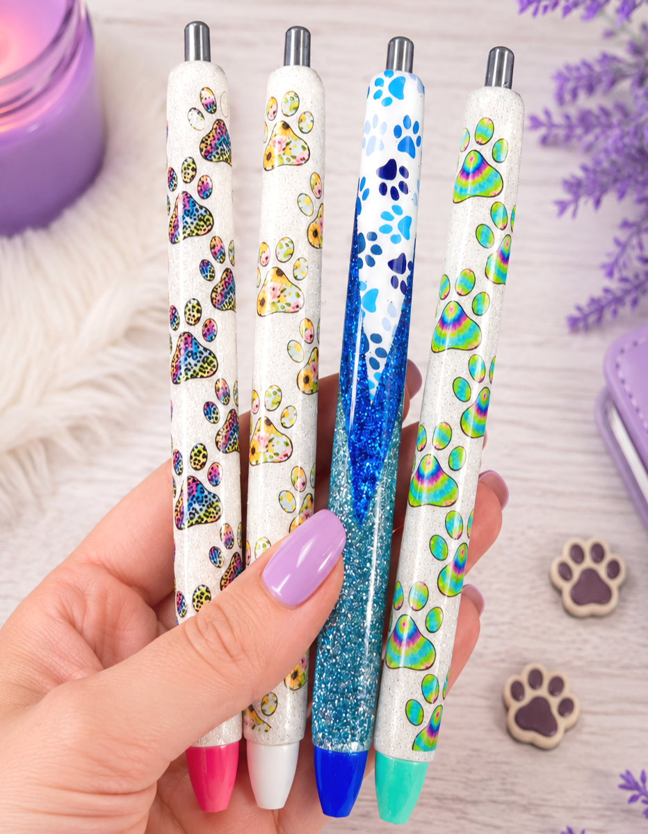Handmade Sunflowers Dog Paws glitter pen with free refill