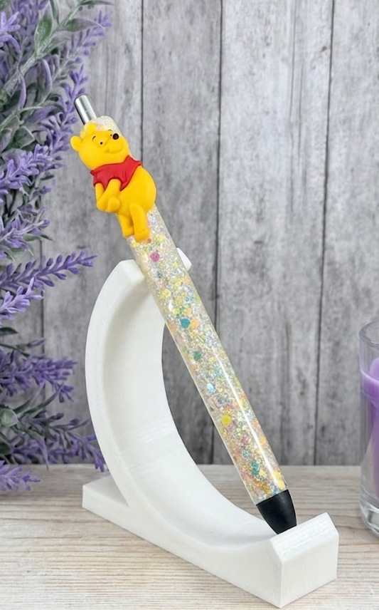 Handmade Pooh glitter pen with free refill