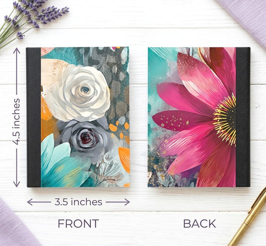 Decorative Vinyl Covered MINIATURE Composition Notebook Flowers 8
