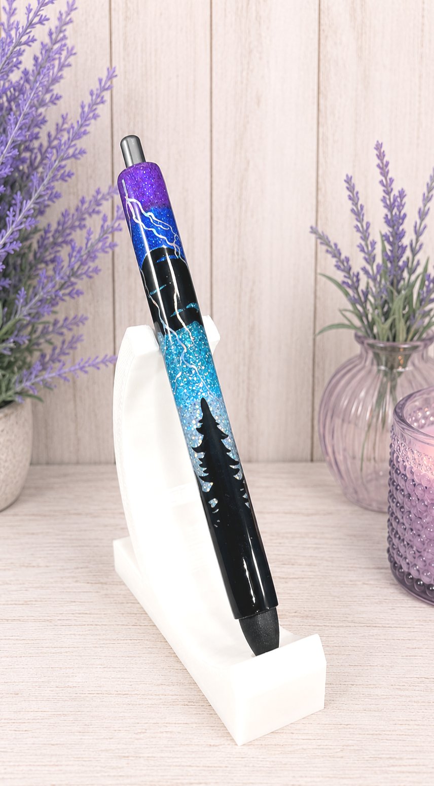 Handmade Forest Thunderstorm glitter pen with free refill