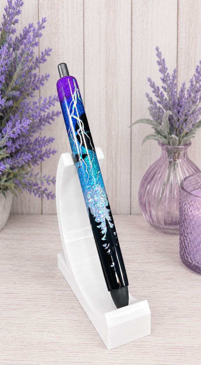 Handmade Forest Thunderstorm glitter pen with free refill