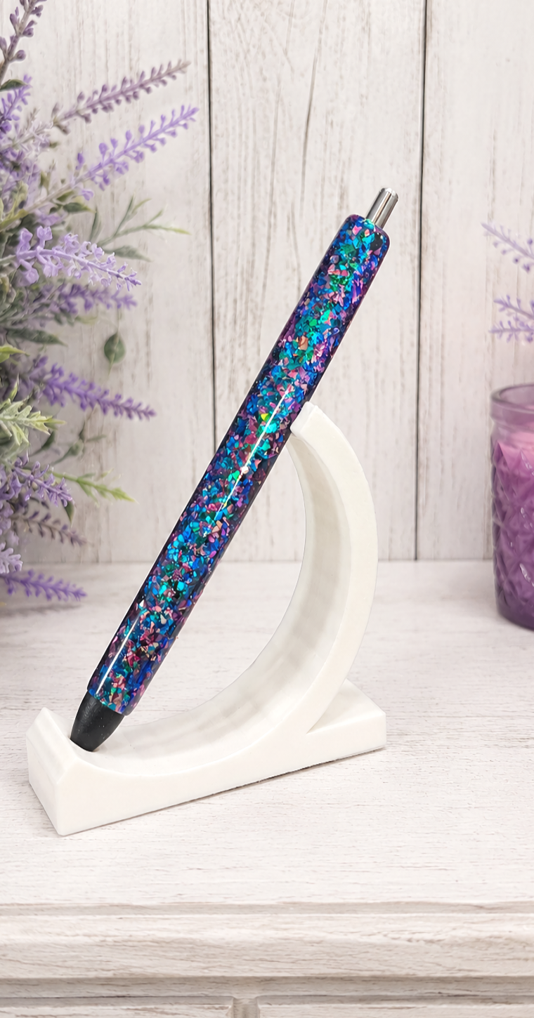 Handmade Pink and Blue Foil glitter pen with free refill