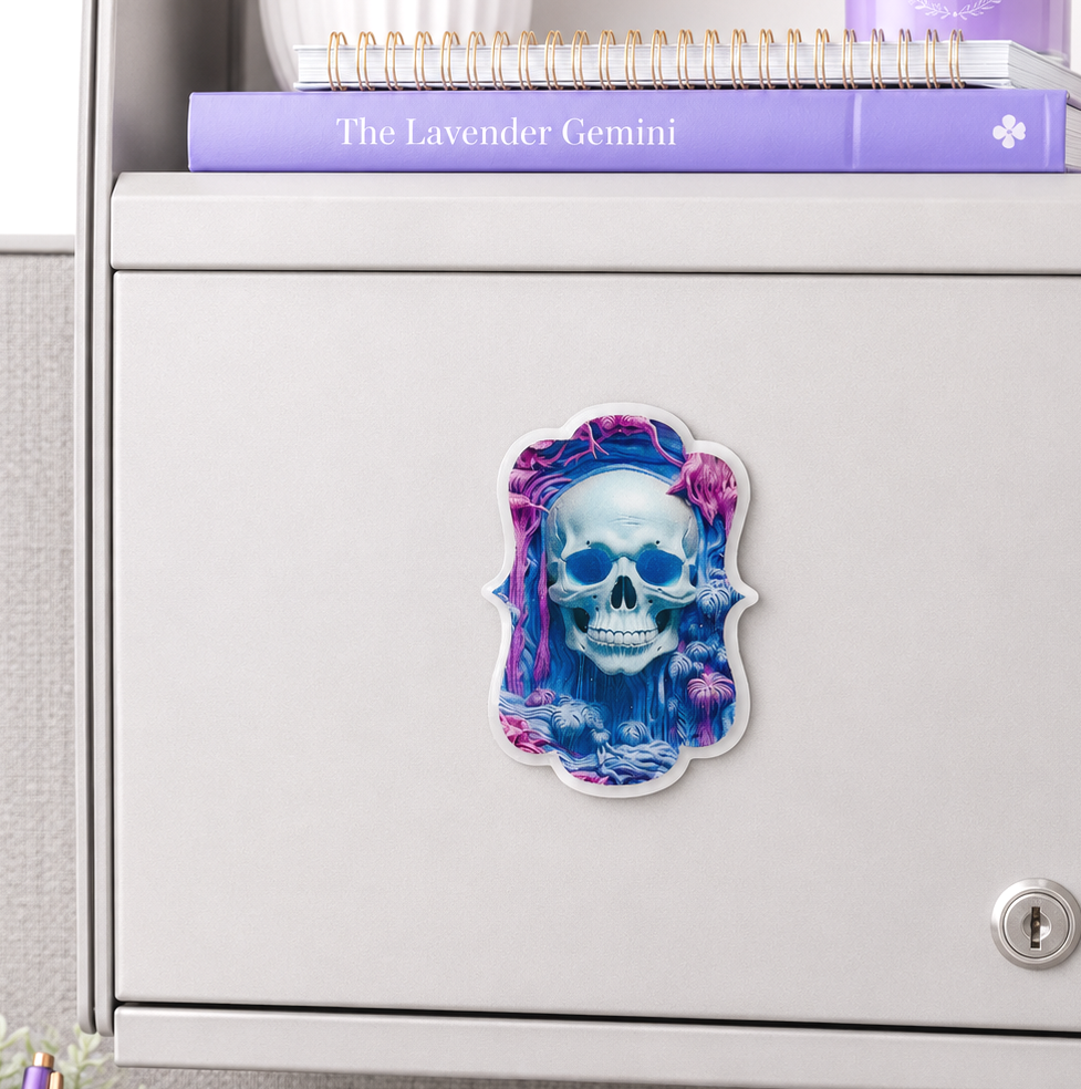 3 inch Feminine Skull magnet