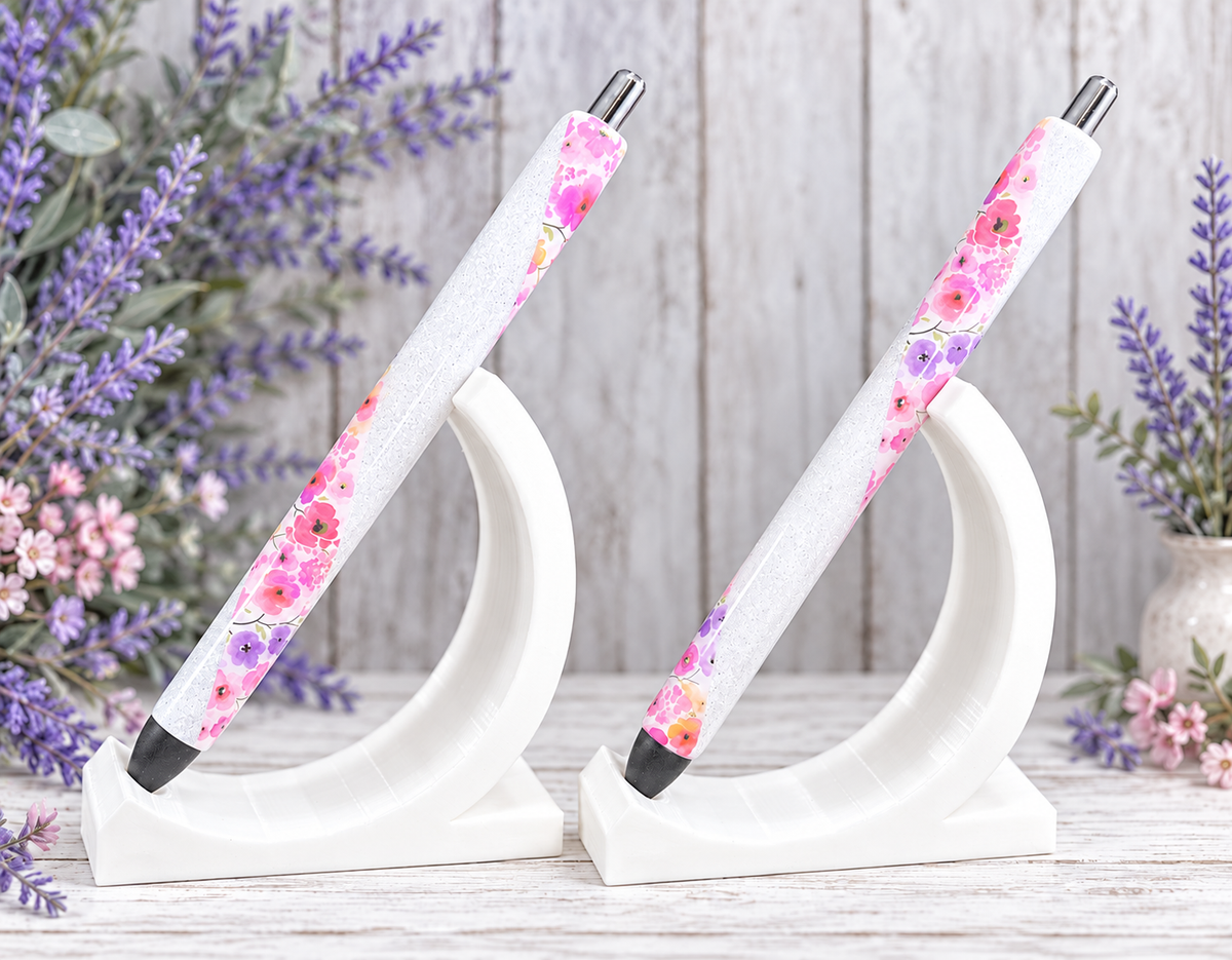Handmade Flowers glitter pen with free refill
