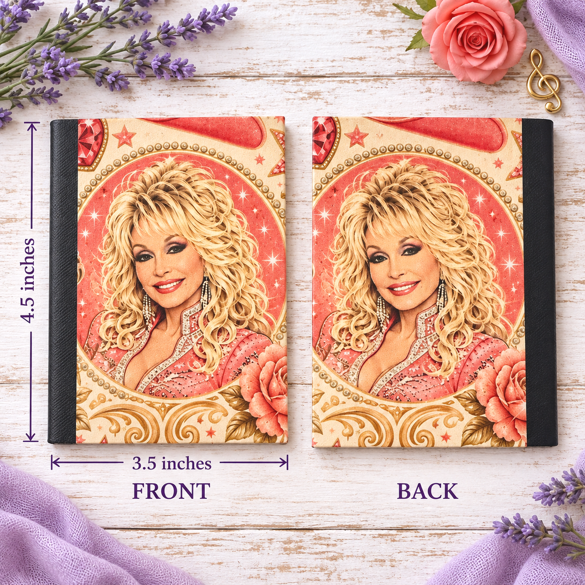 Decorative Vinyl Covered MINIATURE Composition Notebook Dolly