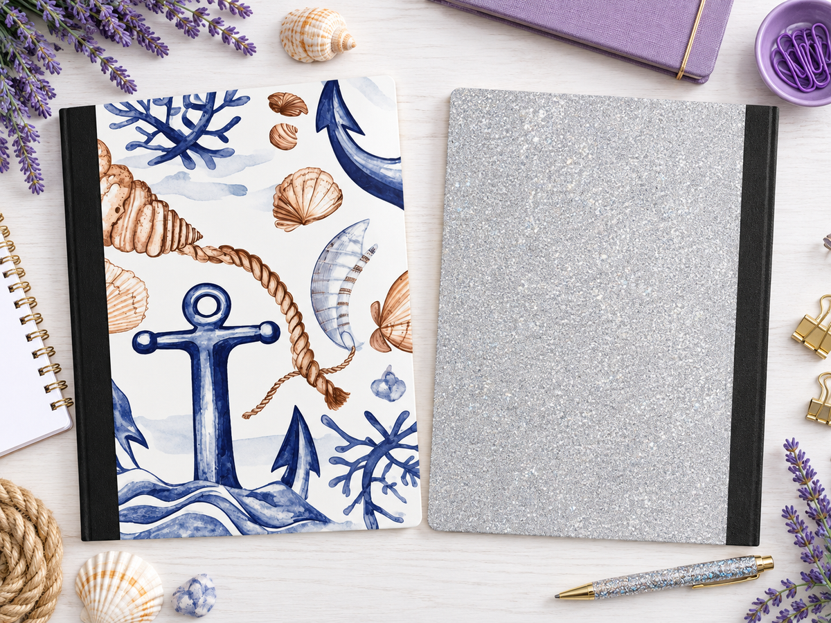 Decorative Vinyl Covered Composition Notebook Nautical Beach