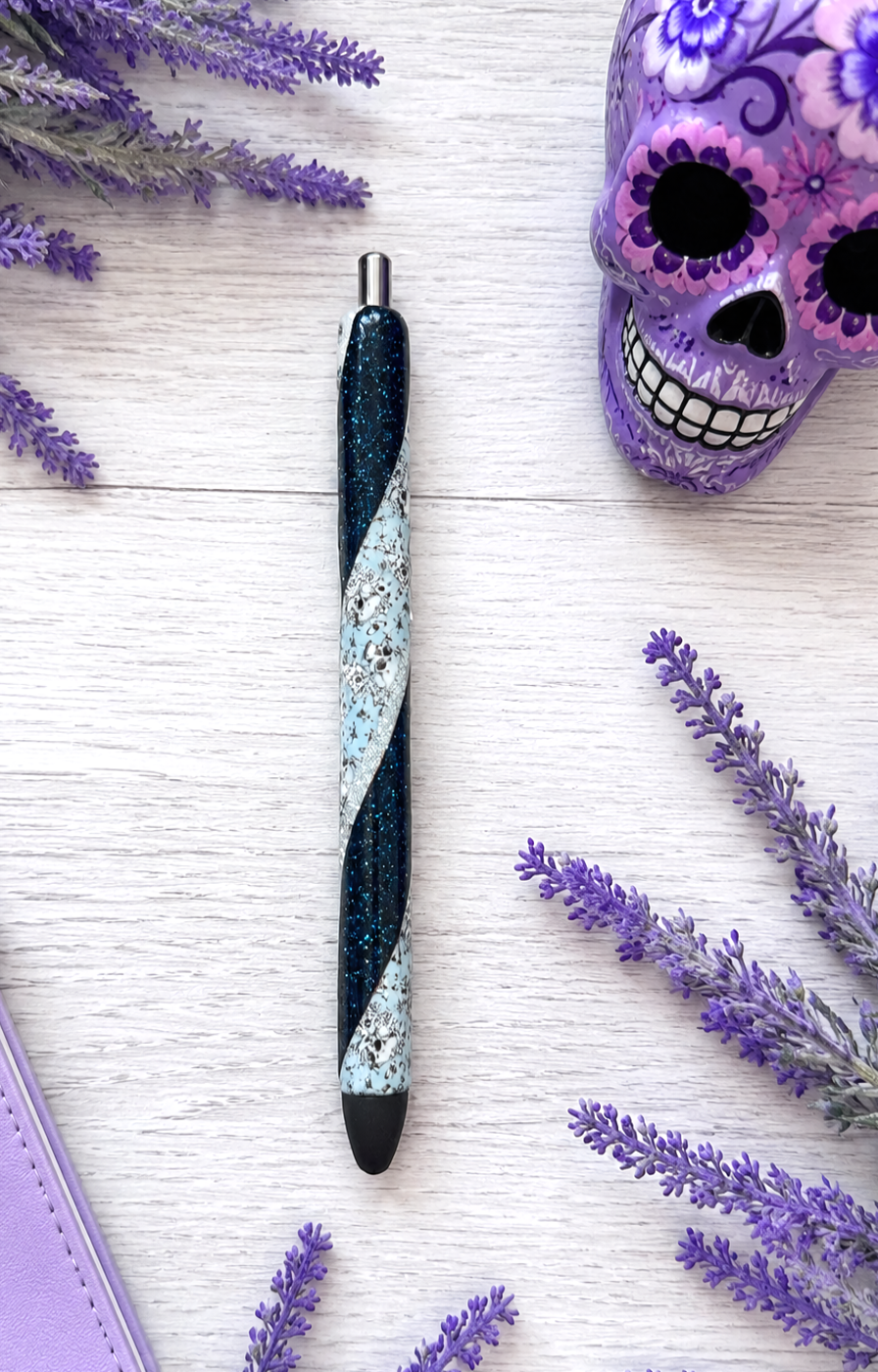 Handmade Sugar Skulls  Washi Tape glitter pen with free refills